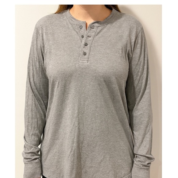 Eddie Bauer Other - Eddie Bauer Mens Henley Shirt Long Sleeve Gray Casual Button Neck Top XL